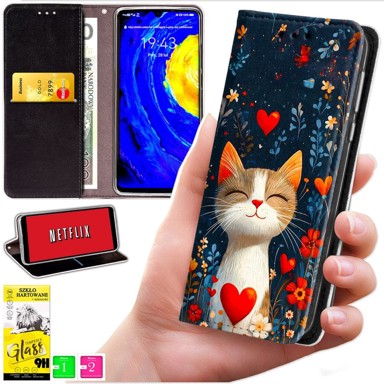 BLUEMOON Futrola tipa novčanik za Samsung Galaxy A36 / A56 - maska s otiskom + 9H staklo