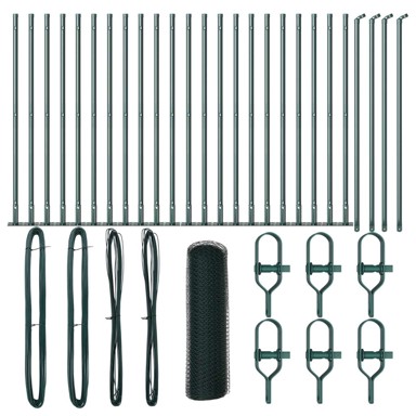 Ograda u obliku heksagona, 1x50 m, čelična, zelena  