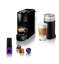 NESPRESSO Aparat za kavu + Aeroccino Essenza Mini, crni