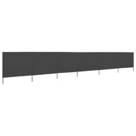 Vjetrobran s 6 panela od tkanine 800 x 80 cm, siva