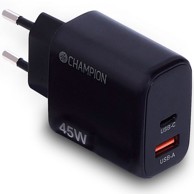 CHAMPION Kućni punjač, 45W, GaN, PD, QC, USB-C + USB-A