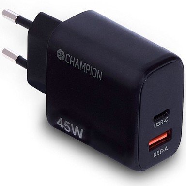 CHAMPION Kućni punjač, 45W, GaN, PD, QC, USB-C + USB-A