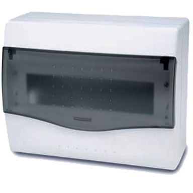FAMATEL Kutija za osigurače 3608-W-M-KN/8-10, nadžbukna, 8/10 modula, IP40, prozirna