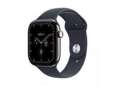 APPLE Pametni sat Watch Series 12, GPS + Cellular, 46 mm, kućište od prirodnog titana, tamnoplavi sportski remen S/M, MJGM4WF/A
