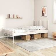 Metalni okvir kreveta uzglavlje i podnožje bijeli 135 x 190 cm