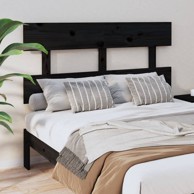 Uzglavlje za krevet crno 144 x 3 x 81 cm od masivne borovine