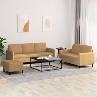 3-dijelni set sofa smeđi baršunasti