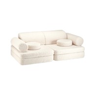 WIGIWAMA Krem dječji kauč od bouclé tkanine 132 cm Settee