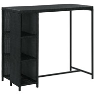 Barski stol sa stalkom za pohranu crni 120x60x110 cm poliratan
