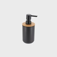 TENDANCE Dozator za sapun Fano, poliresin/bambus - crna