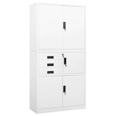 Uredski ormarić, 90 x 40 x 180 cm, čelik, bijeli