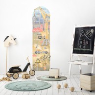 PASTELOWE Naljepnica za mjerenje visine djece, gradilište, žuta