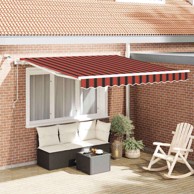 Skrovita tenda s LED lampicama 300 x 250 cm, narančasto-smeđa