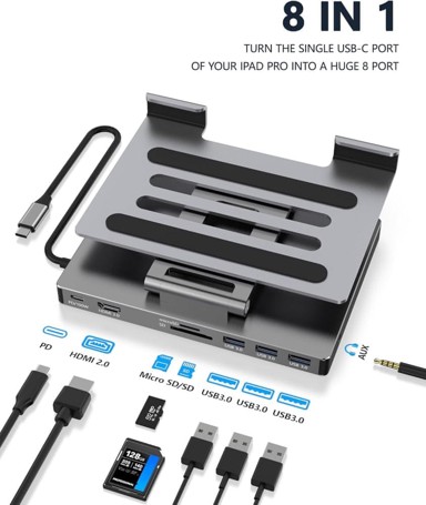 iPad Pro USB-C hub stalak