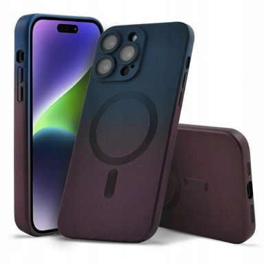 Ojačana futrola Ombre za Apple iPhone 11 Pro, za MagSafe + zaštitno staklo, tamnoplava