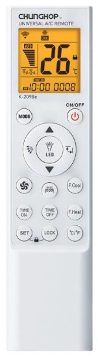 Univerzalni daljinski upravljač za klima uređaj K-2098E, LED svjetlo, bijeli