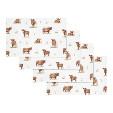 CATHERINE LANSFIELD Pamučan podmetač 4 kom 30x46 cm Angus Highland Cow