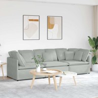 Modularna sofa s jastucima, baršun, svijetlosiva