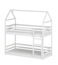 Drveni dječji krevet na kat Axel, 160 x 80 cm, bijeli