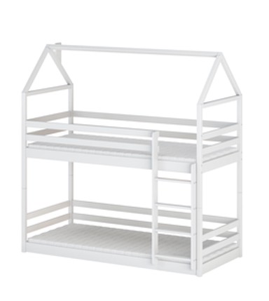 Drveni dječji krevet na kat Axel, 160 x 80 cm, bijeli