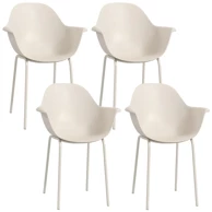 Vrtne stolice s metalnim okvirom i plastičnim sjedalom, 4 kom., 59 x 55 x 84 cm, sive