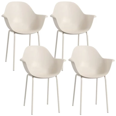 Vrtne stolice s metalnim okvirom i plastičnim sjedalom, 4 kom., 59 x 55 x 84 cm, sive