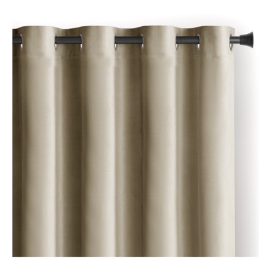RESTILO Smeđa/bež zavjesa za djelomično zamračenje od samta 140x270 cm Eyelets