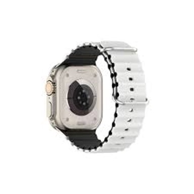 BELINE Zamjenski remen Silicone Waves za Apple Watch, 38/40/41 mm, bijelo-crni