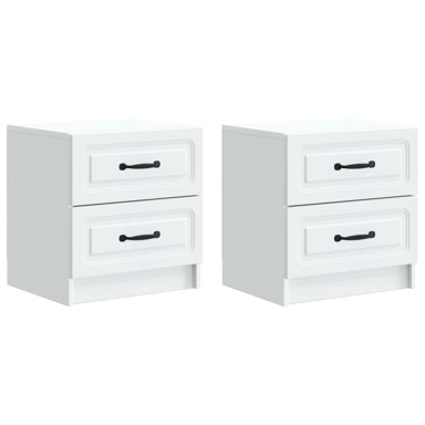 Noćni ormar, 2 kom, 43 x 34,5 x 44,5 cm, konstruirano drvo, bijela