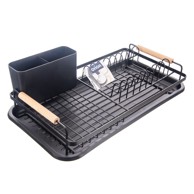 ORION Crni metalni ocjeđivač za posuđe 43x28,5 cm Radka