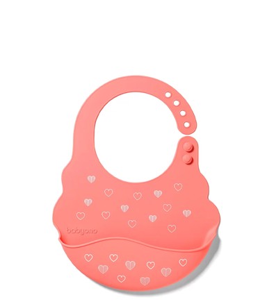 BABYONO Silikonski podbradak, Hearts