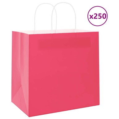 Papirnate vrećice 250 kom s ručkama 54x15x49 cm, ružičaste