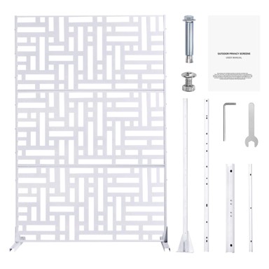 VEVOR Zaslon za privatnost, 3 panela, 120 × 50,8 × 193 cm, bijeli