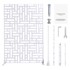 VEVOR Zaslon za privatnost, 3 panela, 120 × 50,8 × 193 cm, bijeli