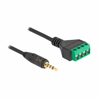 DELOCK Kabel 3,5 m Adapter za Terminalni Blok 4-pinski 20 cm, crni