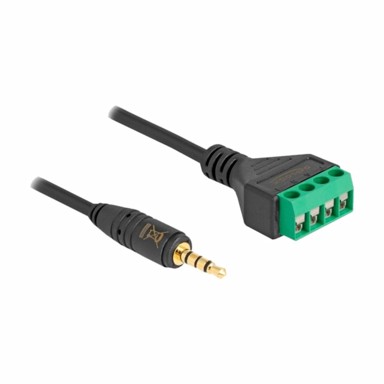 DELOCK Kabel 3,5 m Adapter za Terminalni Blok 4-pinski 20 cm, crni