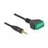 DELOCK Kabel 3,5 m Adapter za Terminalni Blok 4-pinski 20 cm, crni