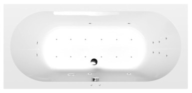 POLYSAN Hidromasažna kada LEVANA, 170x80 cm, Attraction Hydro-Air, krom