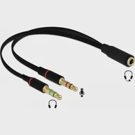 DELOCK Adapter headset 1×3.5 mm na 2×3.5 mm 3-pin  