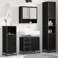 Set namještaja za kupaonicu, 3 kom, 90 x 33 x 60 cm, crni hrast