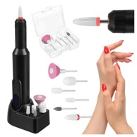 MG Električna brusilica za nokte Nail Drill 0,5 W s 6 nastavaka, crna