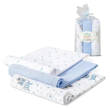 INTERBABY Tetra pelene Padobranac, 80 x 80 cm, 3 kom, plava