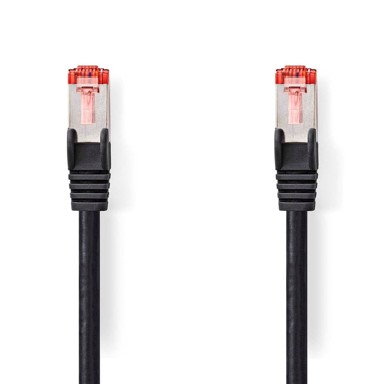NEDIS Mrežni kabel CAT6 RJ45 muški RJ45 muški S/FTP 0,25 m okrugli LSZH oznaka, crni