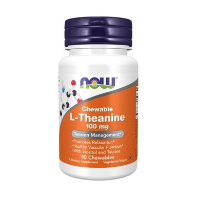 NOW L-teanin, 100 mg, 90 tableta za žvakanje