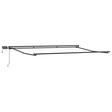 Ručni okvir tende s LED-ima, 5 x 3 m, aluminij, antracitni