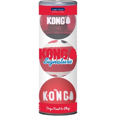 KONG Igračka za pse Signature Balls, veličina L, 3 kom