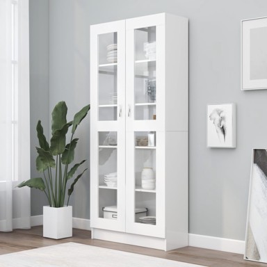 Vitrina bijela 82,5 x 30,5 x 185,5 cm od iverice