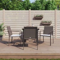 5-dijelni vrtni blagovaonski set s jastucima, poli-ratan i čelik, dužina stola 80 cm, smeđi
