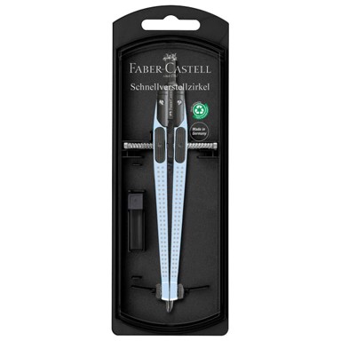 FABER-CASTELL Šestar Grip 2001 574474, precizno podešavanje, mine, blister, sky blue