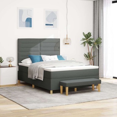 Box spring krevet, sivi, 140 x 190 cm